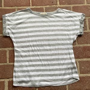 MICHAEL by Michael Kors Striped Oversized Crop Top